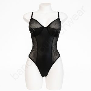 بادی فانتزی مشکی فنردار نگینی – کد 339